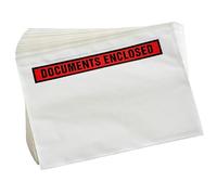 Efforias Buste portadocumenti, formato A5, 225 x 165 mm, resistenti, in plastica trasparente, con chiusura adesiva, per molteplici usi (100)