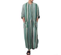 EfforPrac Caftano musulmano da uomo Thobe Jubba abito a maniche lunghe da | Misto cotone e poliestere, taglie M-3XL, stile tradizionale arabo saudita, design a maniche lunghe per l'uso quotidiano