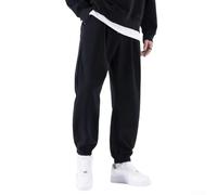 EfforPrac Men Cuffed Sweatpants Loose Straight Fit XL-5XL | Loose straight cut, cuffed ankle hem, sizes XL to 5XL, comfortable daily wear, solid color style