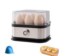Effortless Egg Cooking with The Ultimate Stainless Steel Egg Cooker, Smart Egg Cooker with Auto Shut Off, Electric Rapid Egg Boiler for 6 Eggs, 3 Modes, Soft/Medium/Hard Boiled (1pcs)