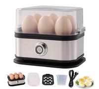 Effortless Egg Cooking with The Ultimate Stainless Steel Egg Cooker, Smart Egg Cooker with Auto Shut, Electric Rapid Egg Boiler for 6 Eggs, for Lid Soft/Medium/Hard Boiled Poached Egg (1pc)