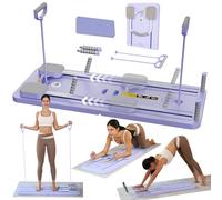 EFGETD Aggiornato Pilates Reformer Macchina per la Casa Multifunzionale Tavola Addominale Rimbalzo Automatico Ab Roller Wheel Training Board Full Body Workout Equipment