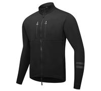 EFGETD Giacca da Ciclismo Invernale da Uomo Calda in pile Termico Antivento Softshell Giubbotto Sportiva Giubbino Riflettente con Cerniera a 2 Vie(Nero,M)