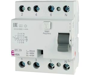 EFI-P4 40A/100MA/AC INTERRUTTORE DIFFERENZIALE 40A 4P 002061622