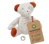 Efie Carillon Teddy - 100% cotone felpato, imbottitura in lana vergine, con dettagli in feltro, certificato GOTS, realizzato a mano in Germania, ninna ninna di Mozart, addormenta il mio principe