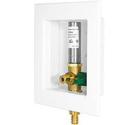 EFIELD Pex - Cassetta di scarico pre-assemblata, 1/2" PEX F1807 a crimpare con valvola a sfera installata da 1/4 giri, colore: Bianco (martello in acciaio inox)