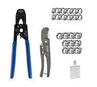 EFIELD Pex - Morsetti per tubi flessibili per orecchie, per morsetti in acciaio inox, dimensioni da 3/8" a 2,5 cm, con tagliatubi in metallo, 20 pezzi da 1/2" e 10 morsetti da 3/4", adatti a tutti gli