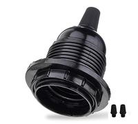 EFINEHOME Confezione da 2 portalampada Edison E26 E27 in bachelite di colore nero, base media, senza chiave, stile vintage, per lampadina o paralume