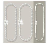 EFIXS Catena avvolgibile in PVC - Lunghezza: 50 cm fino a 50 metri, Qui: 25 m lunghezza operativa, 3,2 x 4 mm - per tapparelle, persiane, tende a lamelle - Colore: bianco, con 10 connettori a catena