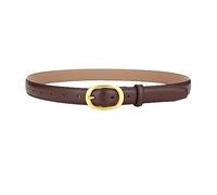 Cintura da donna in vera pelle con fibbia ad ardiglione in oro vintage da 103cm Cinture eleganti per jeans, Marrone scuro