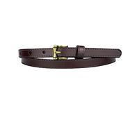 EFLAL Cintura sottile in pelle da uomo d'affari da 95-115cm, cintura regolabile vintage, Marrone