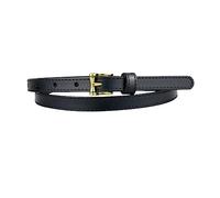 EFLAL Cintura sottile in pelle da uomo d'affari da 95-115cm, cintura regolabile vintage, Nero