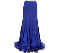 EFLAL Gonna da Ballo da Sala da Donna Altalena Lunga Concorso di Valzer Standard Moderno Abito da Ballo Danza del Ventre Gonne oscillanti da Tango Latino,Blu,M