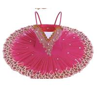 EFLALYHG Abiti da Ballo per Ragazze, Stile tutù, Stile Lago dei cigni, Senza Maniche, Pattinaggio, Ginnastica, Ballo da Sala, Competizione,Rose,110