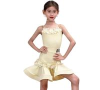 EFLALYHG Abito da Ballo Latino per Bambine, Completo da Gara di Salsa e Rumba per esibizioni, Balli da Sala e Feste