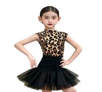 EFLALYHG Abito da Ballo Latino per Bambine - Completo in Due Pezzi con Top Senza Maniche e Gonna in Tulle per lezioni e spettacoli di Ballo da Sala e Salsa