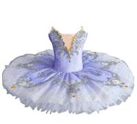 EFLALYHG Abito da Ballo per Bambine, Stile Lago dei Cigni, con Spalline, Ricami, Body da Ginnastica tutù Costume da Ballo, Abbigliamento da Competizione per Ballerine,Viola,170