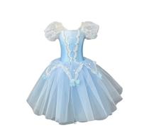 EFLALYHG Abito Lungo da Ballo per Bambina con tutù, Completo da Ginnastica Senza Maniche per Bambina Canotta e Gonna Costume da Ballerina per Pattinaggio e Spettacolo,A,120