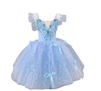 EFLALYHG Abito Lungo da Ballo per Bambina con tutù, Completo da Ginnastica Senza Maniche per Bambina Canotta e Gonna Costume da Ballerina per Pattinaggio e Spettacolo,E,130