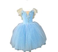 EFLALYHG Abito Lungo da Ballo per Bambina con tutù, Completo da Ginnastica Senza Maniche per Bambina Canotta e Gonna Costume da Ballerina per Pattinaggio e Spettacolo,H,130