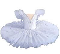EFLALYHG Classico tutù da Balletto Professionale, tutù da Ballerina del Lago dei Cigni, tutù da Pancake Costume da Festa Abito da Ballo Abito da Competizione di Balletto,K,160