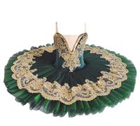 EFLALYHG Costume da Ballerina per Bambina, tutù, per Il Lago dei Cigni, Costume da Spettacolo tutù per Feste Concorso di Danza, Costume,Verde,120