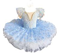 EFLALYHG E,170, Vestito da tutù di Balletto Professionale con Fiori per Bambini per Bambine da Principessa Piatto Pancake per Il Lago dei cigni Ballerina palcoscenico per Feste competizioni