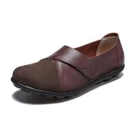 EFLALYHG Mocassini da Donna in PU+camoscio, Comodi Mocassini Casual con Punta Tonda, Scarpe da Guida, morbide Scarpe da Passeggio e da Barca,caffè,44 EU