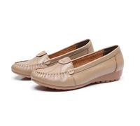 EFLALYHG Mocassini in Pelle da Donna, Scarpe Basse Slip-on, Scarpe da Lavoro comode e Casual,Camel,40 EU