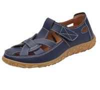 EFLALYHG Sandali ortopedici in Pelle da Donna, Sandali Romani Casual Antiscivolo, Scarpe da Gladiatore estive Casual con Fori Cavi per Le Vacanze in Spiaggia,Blu,40 EU