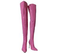 EFLALYHG Stivali Alti Fino alla Coscia da Donna con Tacco Alto, Stiletto Sexy, Tacco Sottile sopra Il Ginocchio, Scarpe da Pole Dance per spogliarelliste e Club,Viola,42 EU