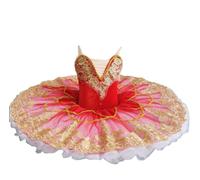 EFLALYHG Tutu per Bambina, Balletto Lago dei cigni Ballerina Tutu Pancake, Vestito da Balletto per Bambina, Costumi da Competizione di Danza,I,120