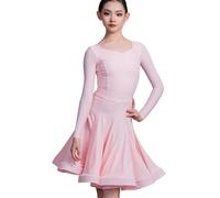 EFLALYHG Vestito da Ballo Latino per Ragazze, per Feste di Compleanno o Travestimenti da Ballo Rumba cha cha Samba Tango Costume da Competizione,Pink 1,150