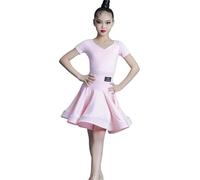 EFLALYHG Vestito da Ballo per Ragazze a Maniche Lunghe per spettacoli di Ballo da Sala Rumba e Samba Vestito da Competizione Festa di Compleanno o Travestimento,Pink 2. Purple,160