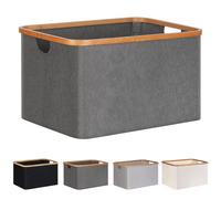 efluky Cesto Portabiancheria Pieghevole in Tessuto di Bambù 60L, Cesto Portaoggetti Versatile, Cesti Portabiancheria Sporco per Lavanderia e Camera da Letto Bagno (Grigio)