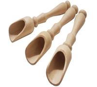 Efo Set di 3 Cucchiai in Legno Con Impugnatura Lunga, Multiuso per Sale, Spezie e Semi - Paletta Rustica per Sale da Bagno, Dimensioni 3 x 14 cm (B)