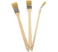 EFO Set di pennelli angolati, 3 pezzi, 36 mm, con manico lungo con setole naturali e sintetiche, pennello per radiatore per aree difficili da raggiungere, pennello per bordi, manico in legno