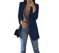 EFOFEI Donna Abito Tinta Unita Primavera e Autunno Giacca Bavero Abito Blazer Intervista Abbigliamento Formale Blu Navy L
