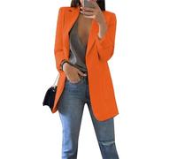 EFOFEI Donna Colloquio Formale Fresco e alla Moda Suit Slim Fit Cappotto Lungo Lavoro Ufficio Business Suit Arancione M