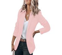 EFOFEI Donna Slim Fit Manica Lunga Blazer Un Bottone Giacca Formale Slim Business Cardigan Tailored Cardigan Blazer Rosa S