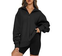 EFOFEI Signora Sweatshirts a Maniche Lunghe col Spalla Cadente Lavoro Casual Nero M