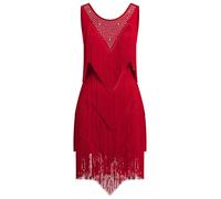 EFOGEP Abito da Donna con Nappe per Danza Latina Vintage Anni 20 Senza Maniche Sexy Cocktail Party con Frange Stile Flapper Abiti Eleganti Mini Tango Samba Cha Cha Abbigliamento da Ballo da Sala