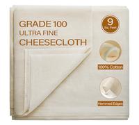 eFond Cheesecloth, 2,8 metri quadrati di grado 100 panni da formaggio per scolare riutilizzabili, lavabili, senza pelucchi e maglia ultra fine in puro cotone non sbiancato per cucinare con orli 2