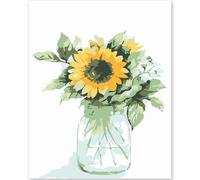 EFOTIML Paint by Numbers Kit per adulti principianti e bambini Età 8-12, 1pcs 16x20 Canvas per kit di vernice per adulti in scatola colorata (senza cornice) - girasole