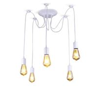 EFPD Bianco 5 luci lampadario classico ragno, E27 vintage industriale ristorante camera ospiti motel casa illuminazione accessori