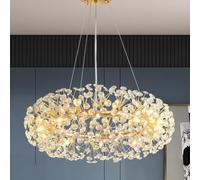 EFPD Grande lampadario oro, grande lampadario a soffitto di lusso adatto per ingresso, sala da pranzo, camera da letto, soggiorno, lampadario villa, 28 luci -100cm