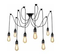 EFPD Lampadario classico moderno del ragno, DIY progetta il vostro proprio 8 luce nera del soffitto apparecchi di illuminazione per la fattoria rustica soggiorno