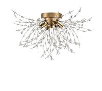 EFPD Lampadario fuochi d'artificio, lampadario in cristallo G9, utilizzato per l'illuminazione di camera da letto, sala da pranzo, soggiorno e isola cucina (Dorata Plafoniera 4T)