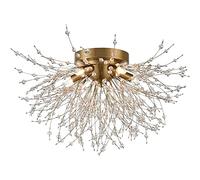 EFPD Lampadario fuochi d'artificio, lampadario in cristallo G9, utilizzato per l'illuminazione di camera da letto, sala da pranzo, soggiorno e isola cucina (Dorata Plafoniera 5T)