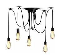 EFPD Nero 5 luci lampadario classico ragno, E27 vintage industriale ristorante camera ospiti Motel casa illuminazione accessori